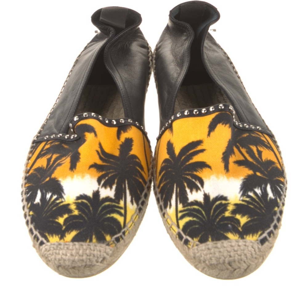 Saint Laurent Leather Printed
Espadrilles - Yellow Flats, Shoes - ...